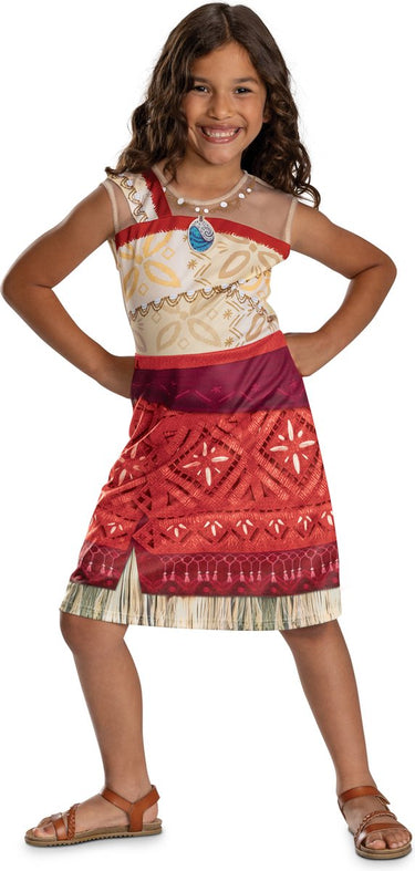 Disguise disney - moana 2, kostuum moana vaiana basic plus jurk, maat xs (3t-4t jaar)
