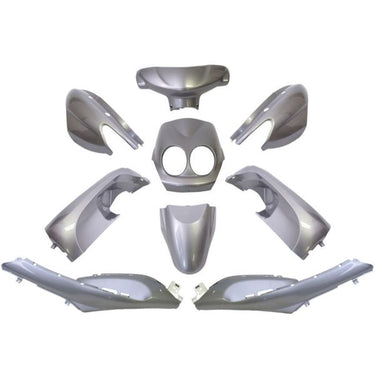 Edge plaatset 9-delig voor yamaha neo's - vanaf bouwjaar 2008 tot 2011 - 2 en 4 takt model - metallic zilver