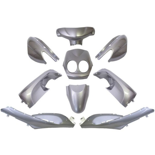 Edge plaatset 9-delig voor yamaha neo's - vanaf bouwjaar 2008 tot 2011 - 2 en 4 takt model - metallic zilver