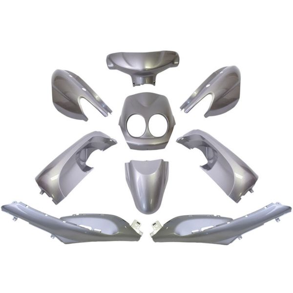 Load image into Gallery viewer, Edge plaatset 9-delig voor yamaha neo's - vanaf bouwjaar 2008 tot 2011 - 2 en 4 takt model - metallic zilver
