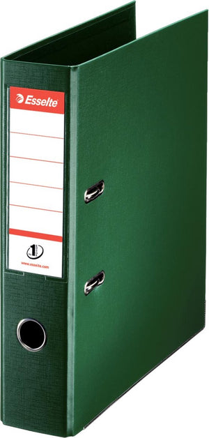 Esselte no.1 kunststof a4 ordner met etikethouder - 2-rings - rugbreedte van 75mm - capaciteit van 500 vel - groen