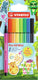 Stabilo pen 68 mini - premium viltstift - animal vibes - etui met 8 kleuren + sticker