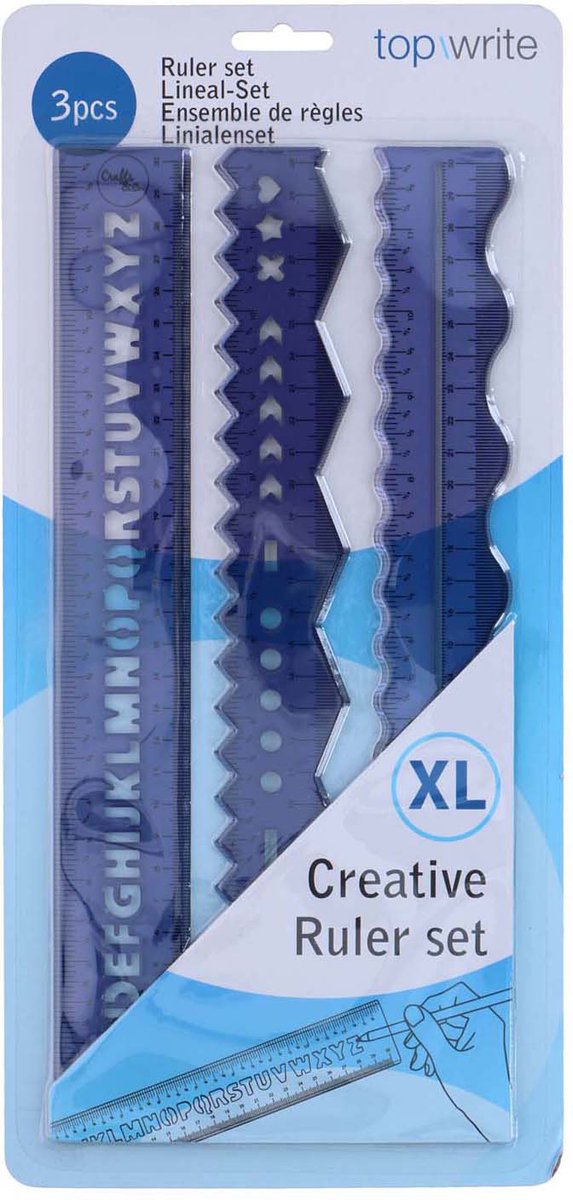 Chargez l'image dans la visionneuse de la galerie, Merkloos sans marque linialenset creatief blauw 30cm kunststof 3-delig voor kinderen.
