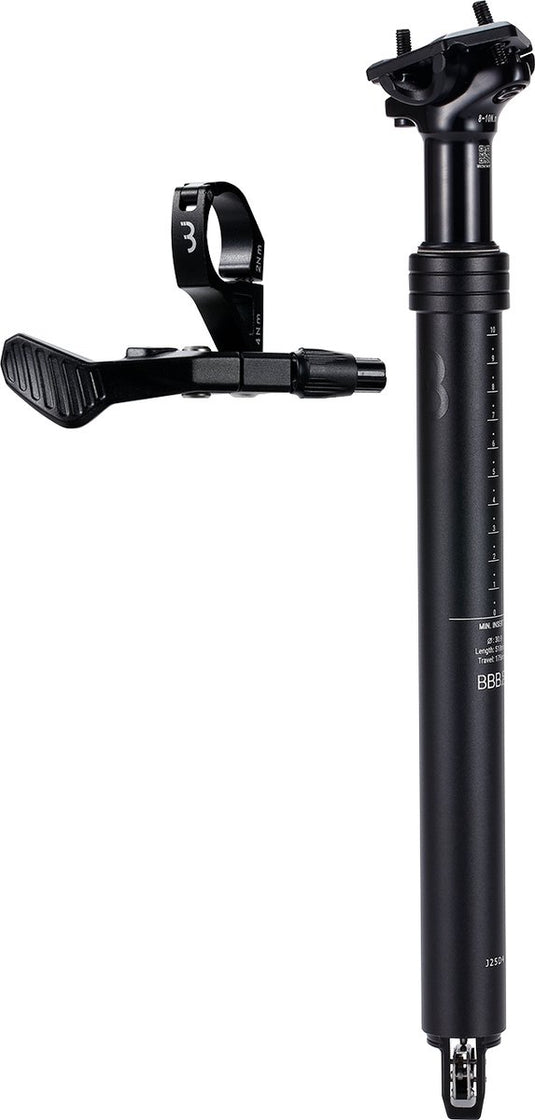 Bbb cycling liftpost verstelbare zadelpen dropper post ø30.9 mm - zadelpen met afstandsbedieningshendel - 518 mm - gecertificeerd voor: ebike, mtb racefiets - bsp-51