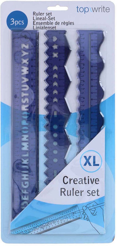 Linialenset creatief 30cm, 3dlg.