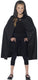 Smiffys verkleed cape met capuchon - zwart - voor kinderen - polyester - mantel - verkleedkleding