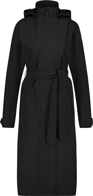 Agu trench coat long regenjas urban outdoor dames - zwart - l