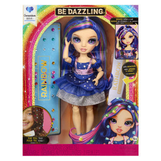 Afbeelding laden in galerijviewer, Rainbow high be dazzling-modepoppen - genevieve bleue (blauw) met bedazzle-tool en glinsterende strass-steentjes
