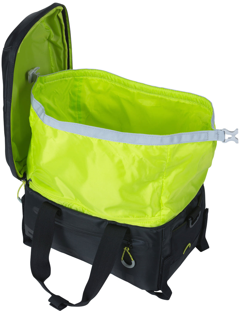 Load image into Gallery viewer, Basil Miles Trunkbag - Sportieve zwarte bagagedragertas voor sportievelingen - 7L - Zwart Lime
