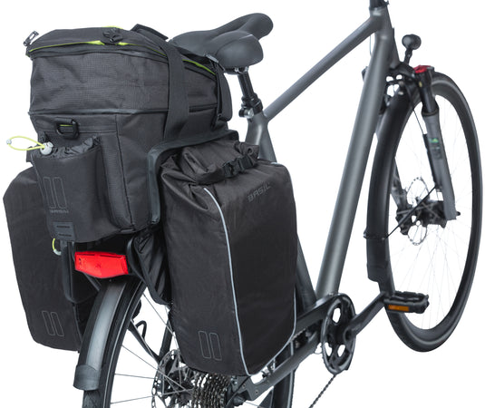 BASIL Miles XL MIK Bagagedragertas Waterdicht 9-36L Zwart Lime