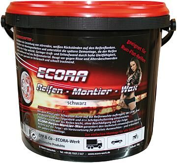 Ecora bandenmontage-wax tire mounting wax black 5 kg bucket