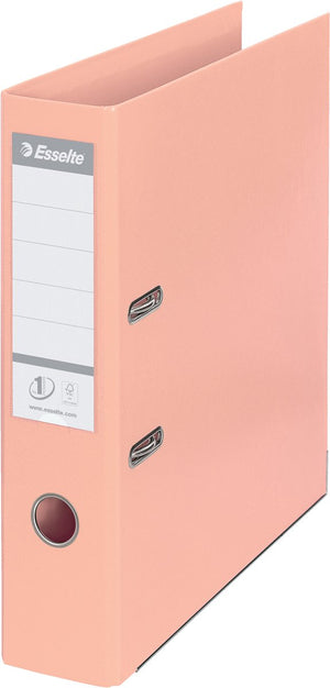 Esselte solea kartonnen a4 ordner - capaciteit van 600 vel - rugbreedte van 75mm - perzik