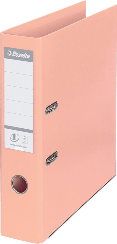 Esselte solea kartonnen a4 ordner - capaciteit van 600 vel - rugbreedte van 75mm - perzik