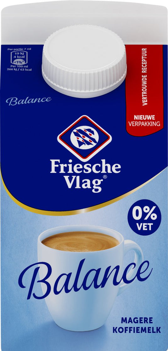 Friesche vlag balance – koffiemelk – 12 x 466 ml – voordeelverpakking