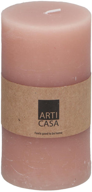 Arti casa stompkaars ø7 x 13 cm - 46 branduren - roze