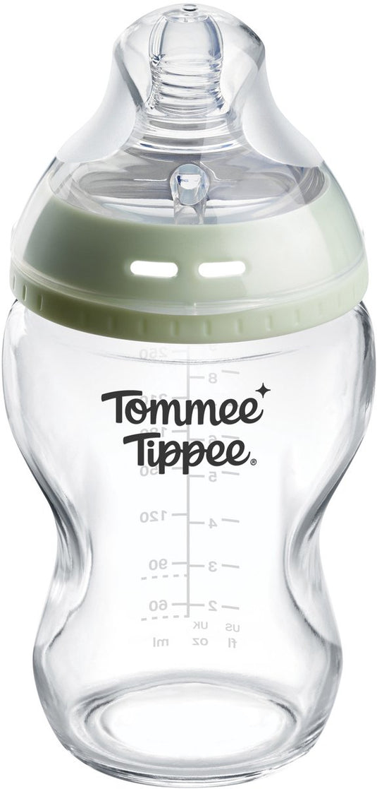 Tommee tippee glazen natural start fles - 1 x 250ml- 0m+