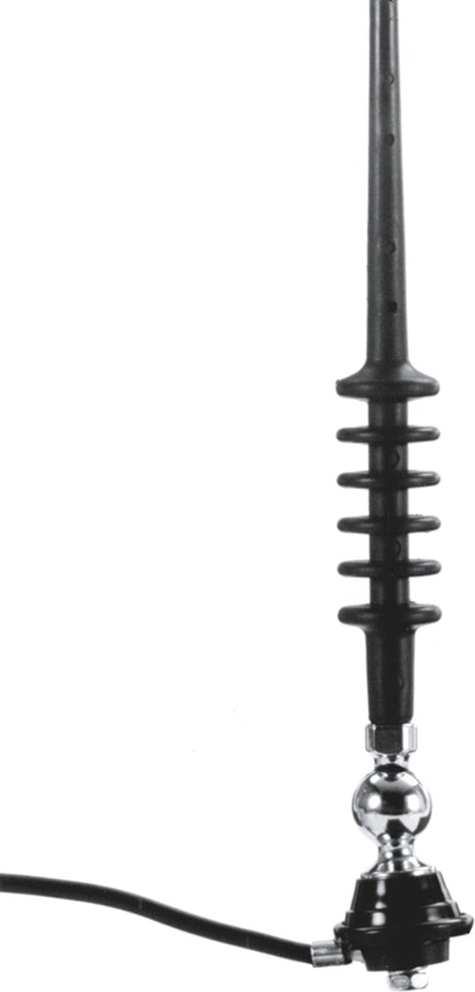 Carpoint antenne fiberglas – montage op dak of spatbord - instelbare hoek 0 - 180º - afschroefbare mast - lengte 80 cm - boorgat ø 5mm - inbouwdiepte 12mm - antenne kabel 130cm