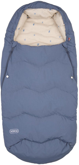 Voksi voetenzak explorer - voetenzak - voetenzak buggy - voetenzak kinderwagen - voetenzak met dons en wol - stoneblue clover