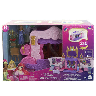 Load image into Gallery viewer, Disney princess small doll carriage to castle 2-in1 playset
