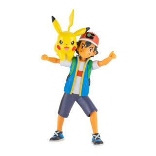 Jazwares pokémon battle feature figuur - ash pikachu