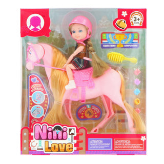 Load image into Gallery viewer, No brand pop set met paard groot 2 assorti | 6 stuks
