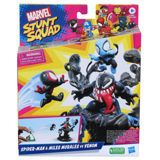 Hasbro marvel stunt squad speelset venom vs miles morales middel assorti | 4 stuks