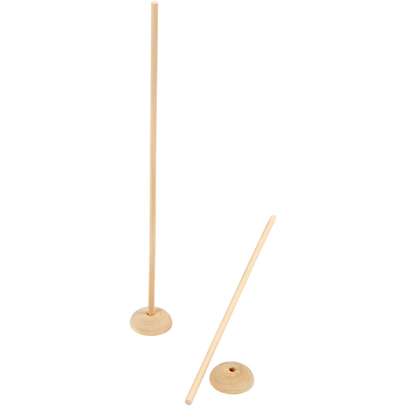 Afbeelding laden in galerijviewer, Https: www.cchobby.nl stok-met-voet-h-30-cm-d-6-5-cm-gatgrootte-8-mm-5-set-1-doos
