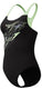 Speedo medley logo medalist 1 piece dames sportbadpak - zwart groen