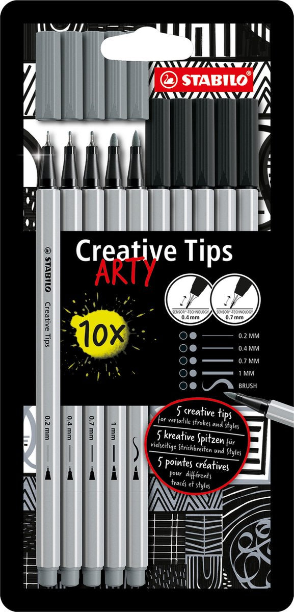 Afbeelding laden in galerijviewer, Stabilo creative tips arty pennen verschillende puntdiktes - 10dlg.
