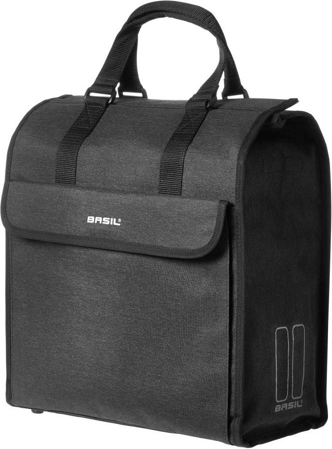 Load image into Gallery viewer, Basil Mira Fietsshopper Zwart Melee - 18L
