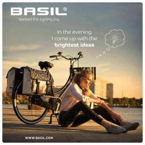 Basil Urban Load dubbele tas 48-53L zwart wit 17739