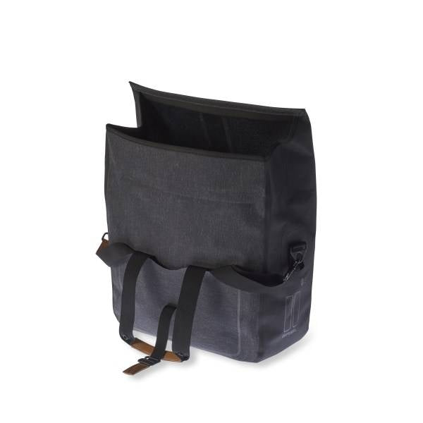 Load image into Gallery viewer, Basil Urban Dry Business Bag - waterdichte fietsschoudertas, 20L inhoud, charcoal melee
