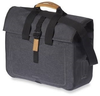 Load image into Gallery viewer, Basil Urban Dry Business Bag - waterdichte fietsschoudertas, 20L inhoud, charcoal melee
