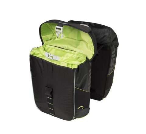 Basil Miles Double bag dubbele tas 32L Black lime 17751