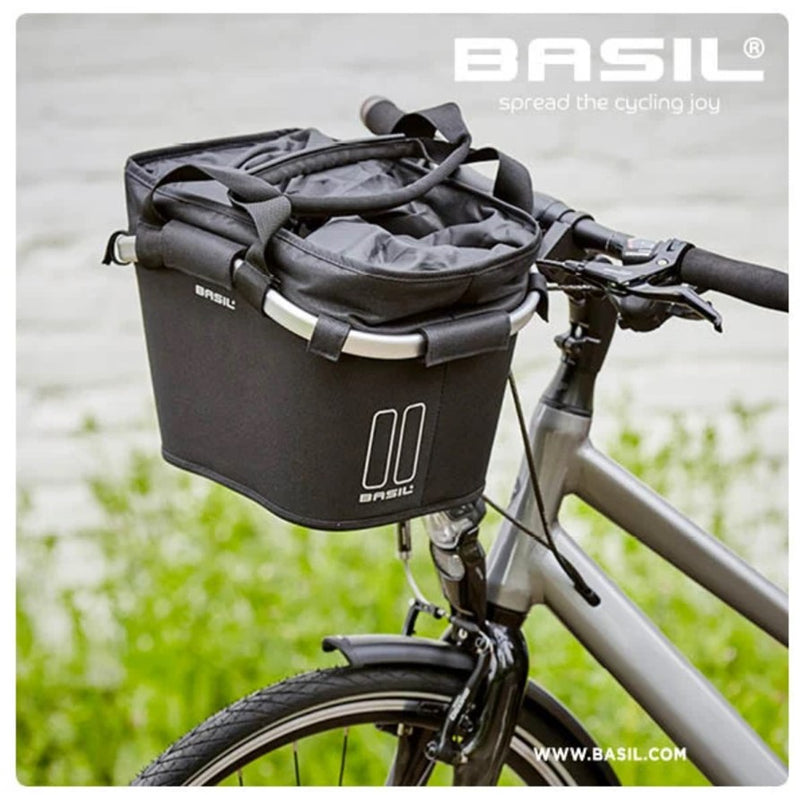 Load image into Gallery viewer, Basil Classic Carry All KF – fietsmand – voorop - zwart
