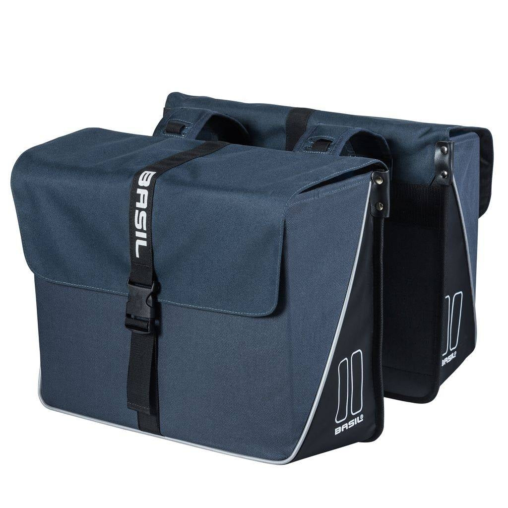 Basil dubbele tas Forte 35l zwart blauw