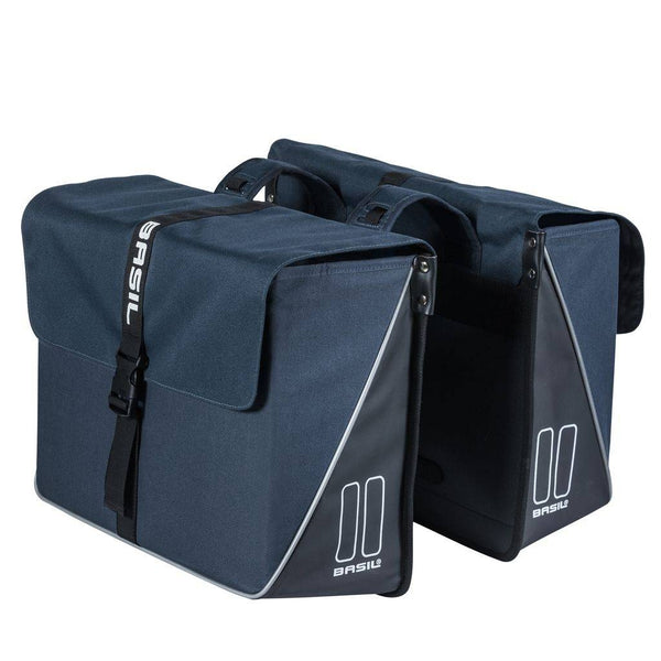 Basil dubbele tas Forte 35l zwart blauw