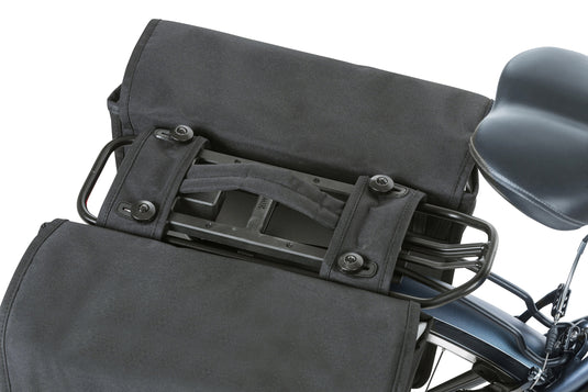 BASIL GO-DOUBLE BAG MIK, dubbele fietstas, zwart, 32L, geschikt voor MIK systeemdragers carrierplates