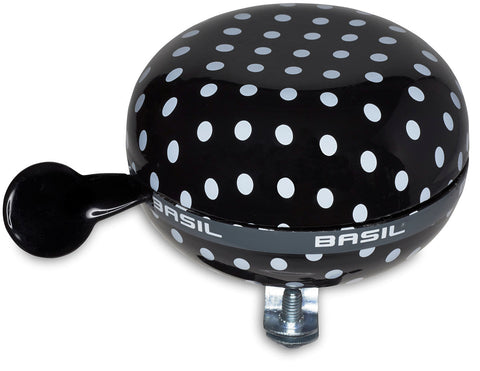 Basil Big Bell Polkadot 80mm ding dong black white 50397