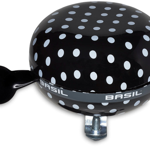 Basil Big Bell Polkadot 80mm ding dong black white 50397