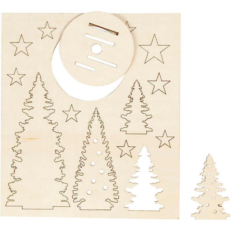 Load image into Gallery viewer, Creativ company https: www.cchobby.nl diy-houten-figuren-kerstbomen-l-20-cm-b-17-cm-dikte-3-mm-1-doos
