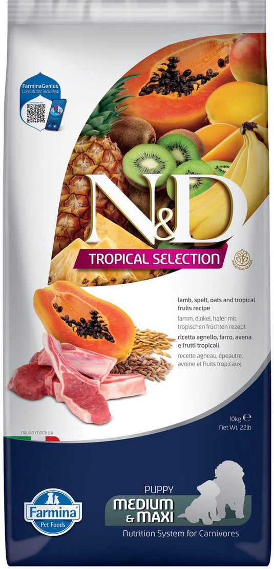 Farmina n d tropical puppy medium maxi - lamb - 10 kg