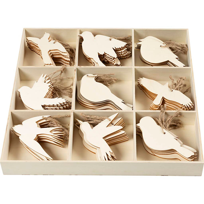 Cargue la imagen en el visor de la galería, Https: www.cchobby.nl houten-figuren-d-100-mm-dikte-3-mm-vogels-90-stuk-1-doos
