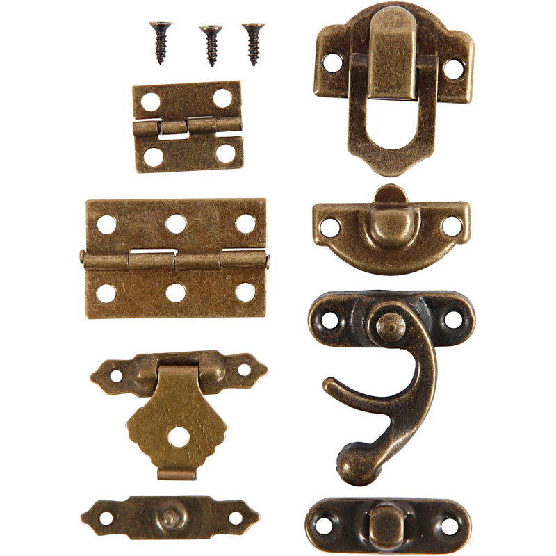 Load image into Gallery viewer, Https: www.cchobby.nl mini-beslag-afm-16x19-19x29-5-mm-antiek-goud-15-set-1-doos
