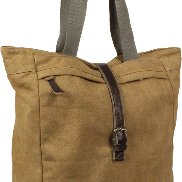 Fietstas Greenlands Canvas Shopper 20 liter 42 x 34 x 14 cm - camel bruin