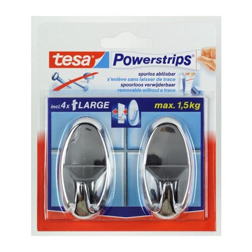 Tesa haak l chroom glans