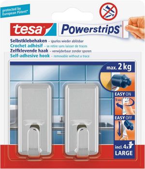 Tesa plakhaakjes met powerstrips l chroom