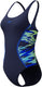 Speedo hyperboom muscleback dames sportbadpak - kleurvast badpak dames - chloorbestendig zwempak dames - sportbadpak dames met muscleback-rug - marine blauw - 42