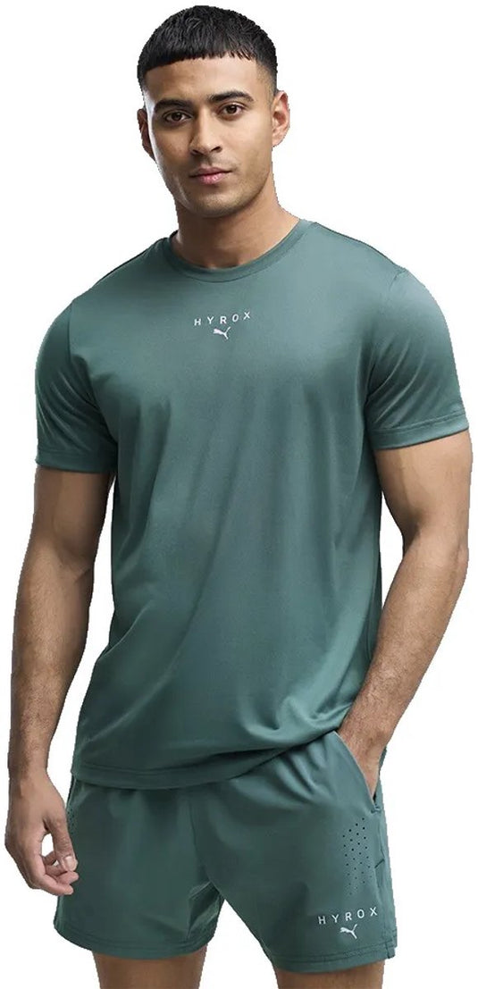 Puma x hyrox poly graphic t-shirt met korte mouwen groen s man