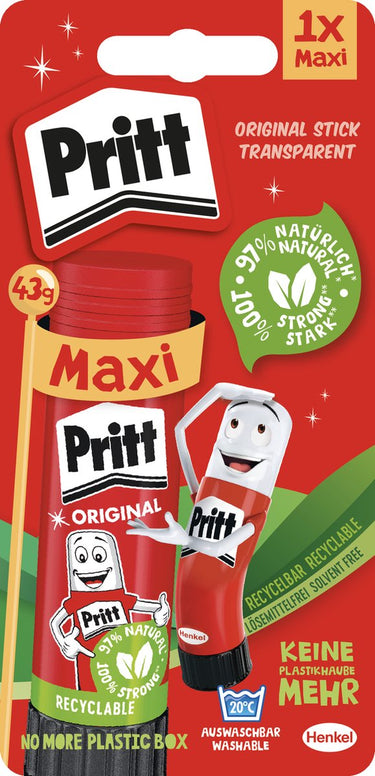 Pritt original 43 g box | original 43 g | lijmstick plakmiddel | school kantoor lijmstift | makkelijk milieuvriendelijk te gebruiken lijmstift.